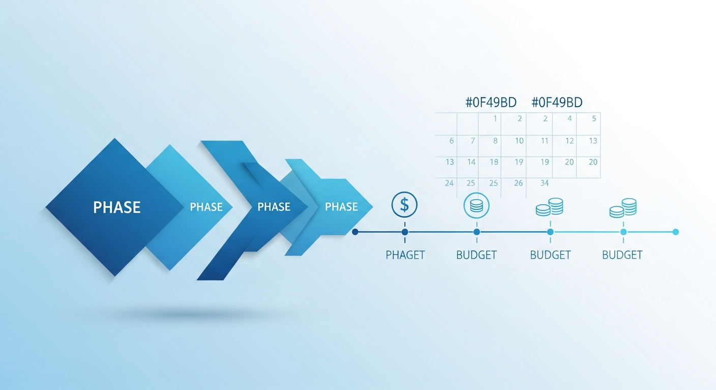 AI implementation roadmap with phased milestones