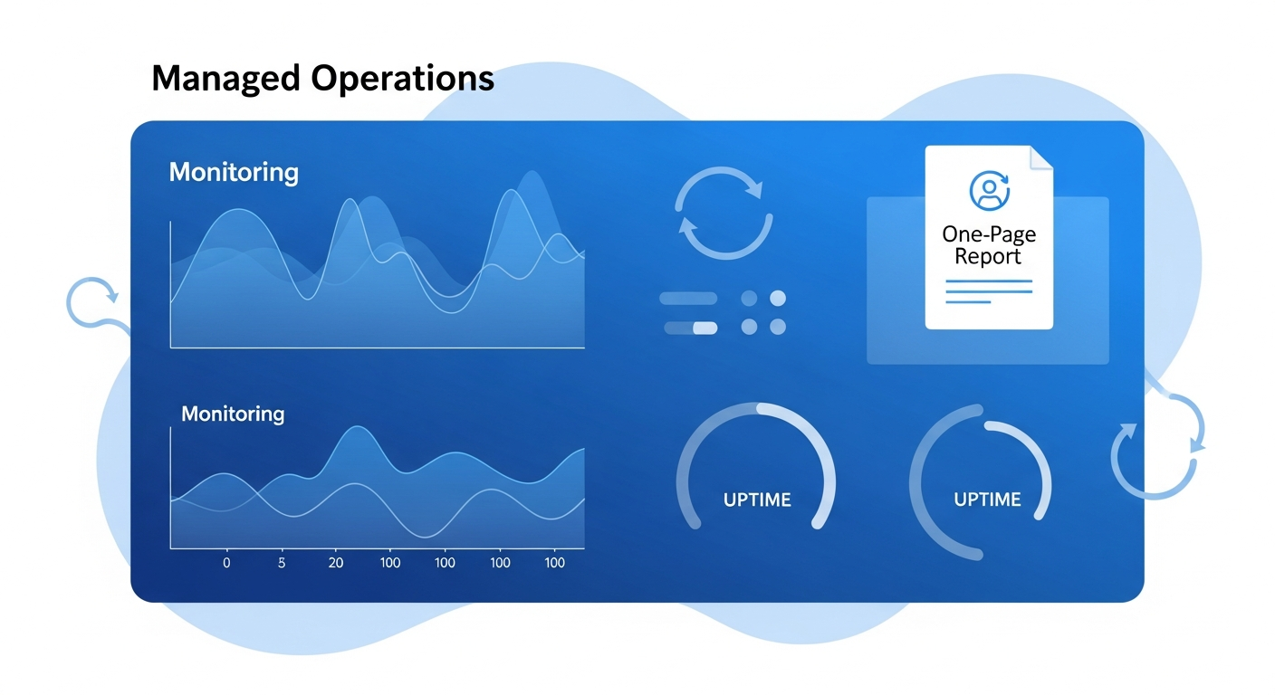 Managed AI operations dashboard and monitoring